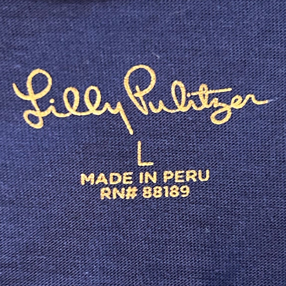 Lilly Pulitzer | Women’s ‘True Navy’ Pima Cotton Brewster Tee Shirt Dress Size L - Picture 13 of 16